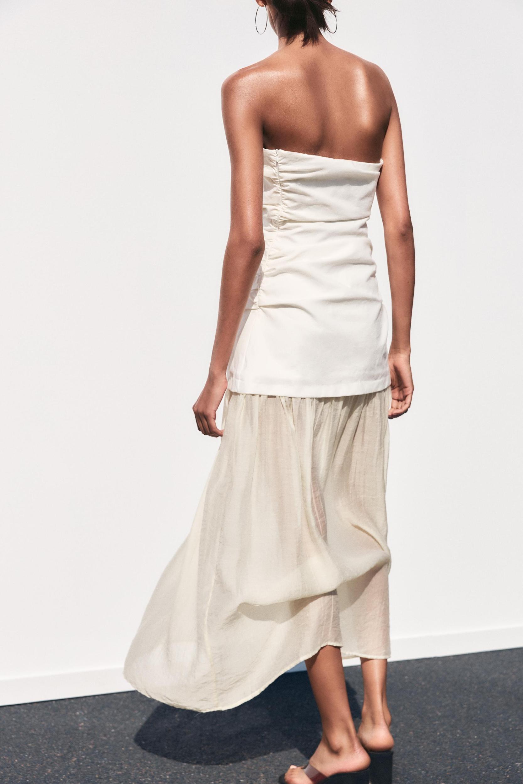 COMBINATION STRAPLESS MIDI DRESS Product Image