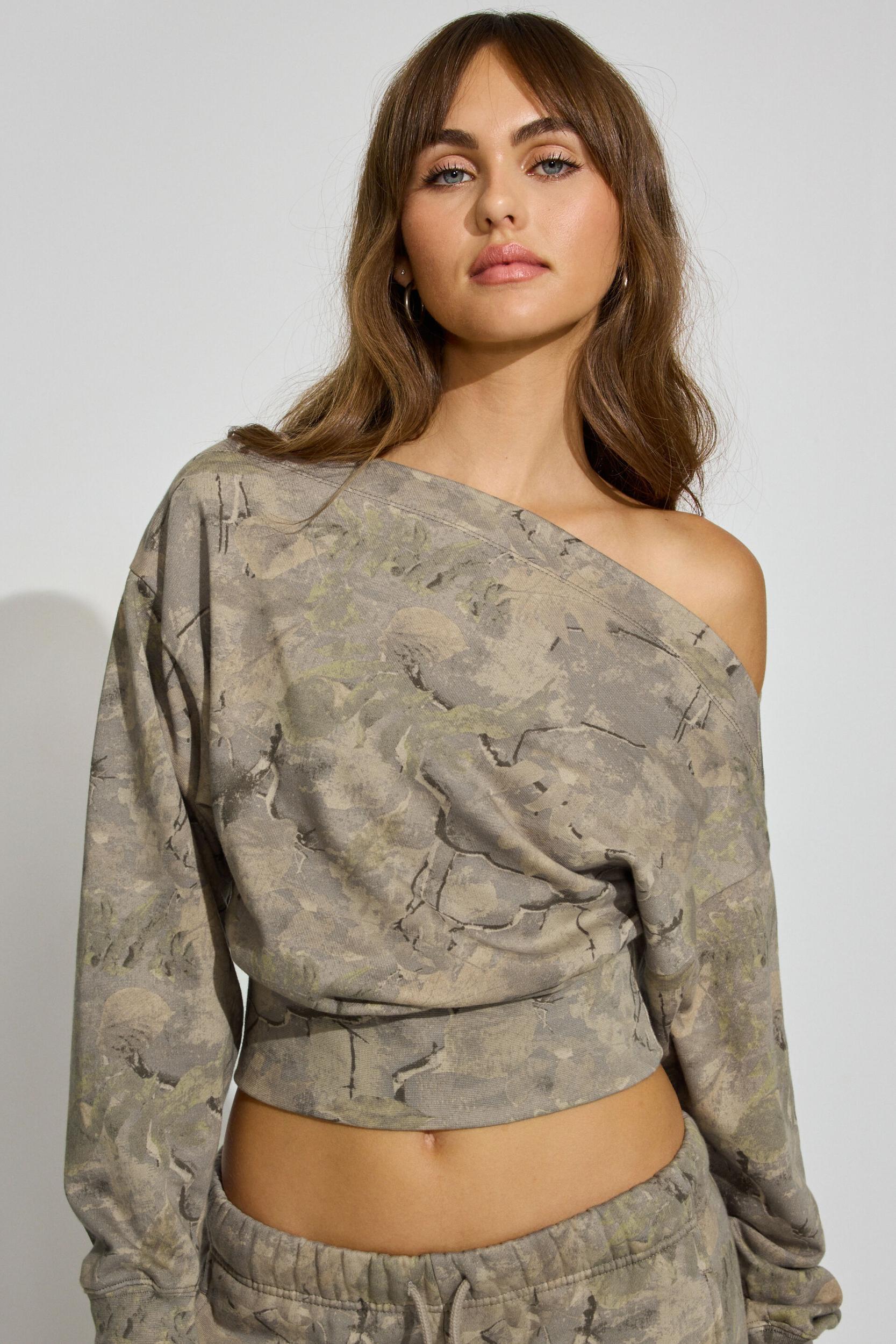 SoftTerry Rib Off Shoulder Sweater Product Image