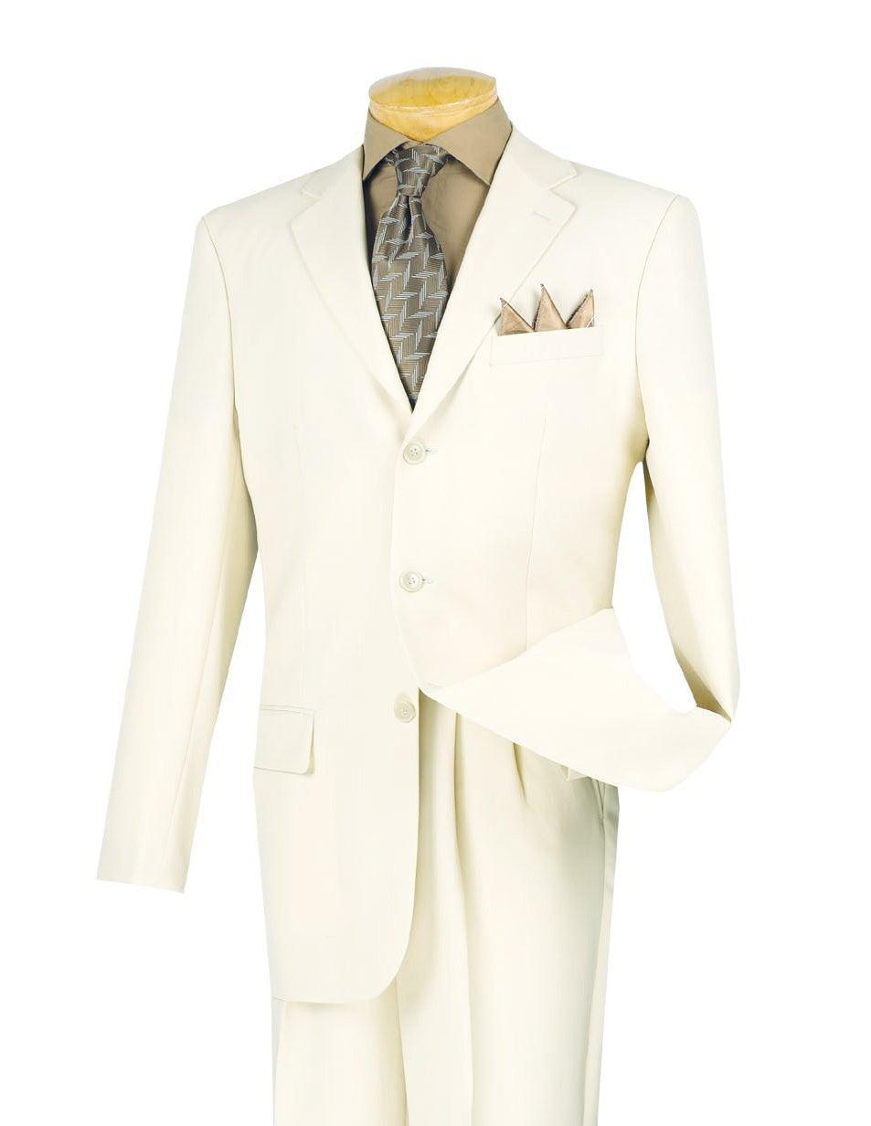 Mont Blanc Collection - Regular Fit Suit 3 Button 2 Piece in Ivory Product Image