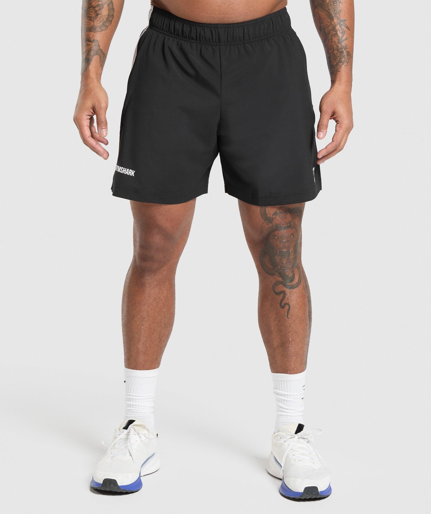 Gymshark Sport Panel 7" Shorts - Black/White Male Product Image
