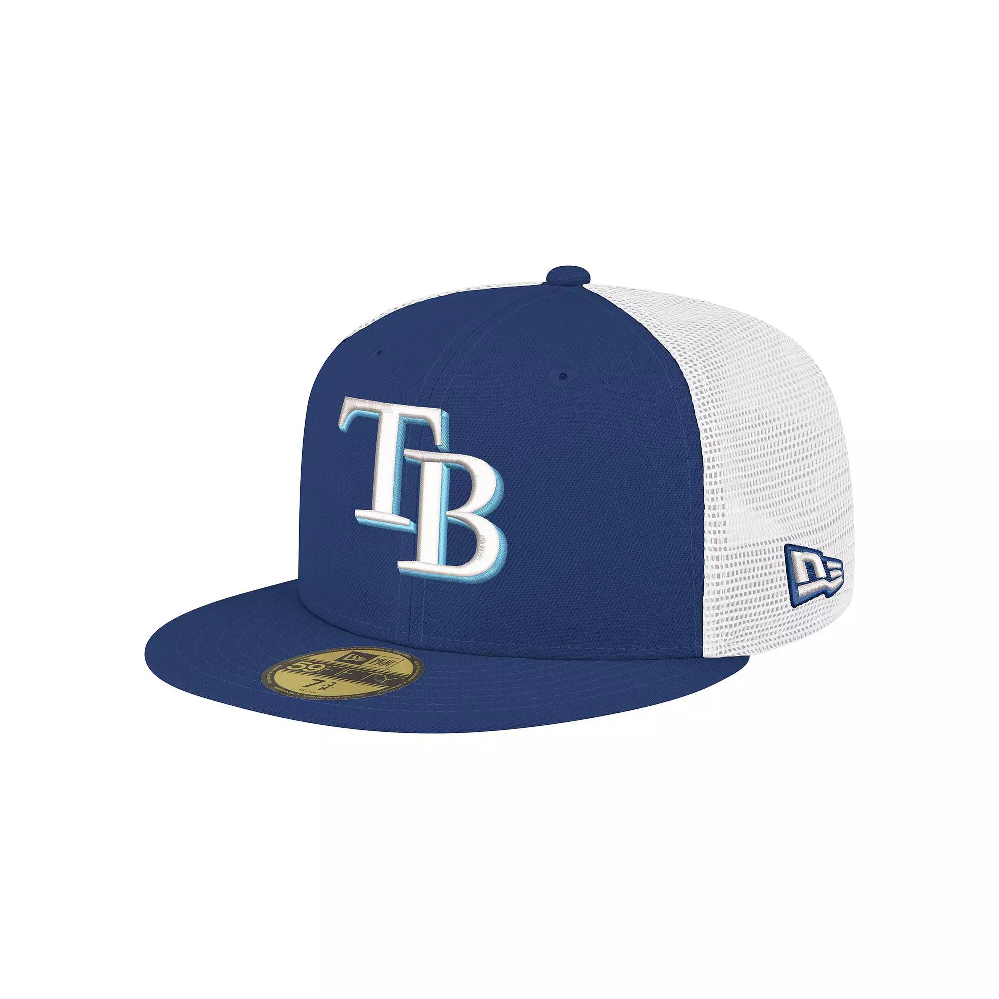 Men's New Era Navy Tampa Bay Rays Team Color 59FIFTY Trucker Fitted Hat, Size: 7 1/4, Blue Product Image