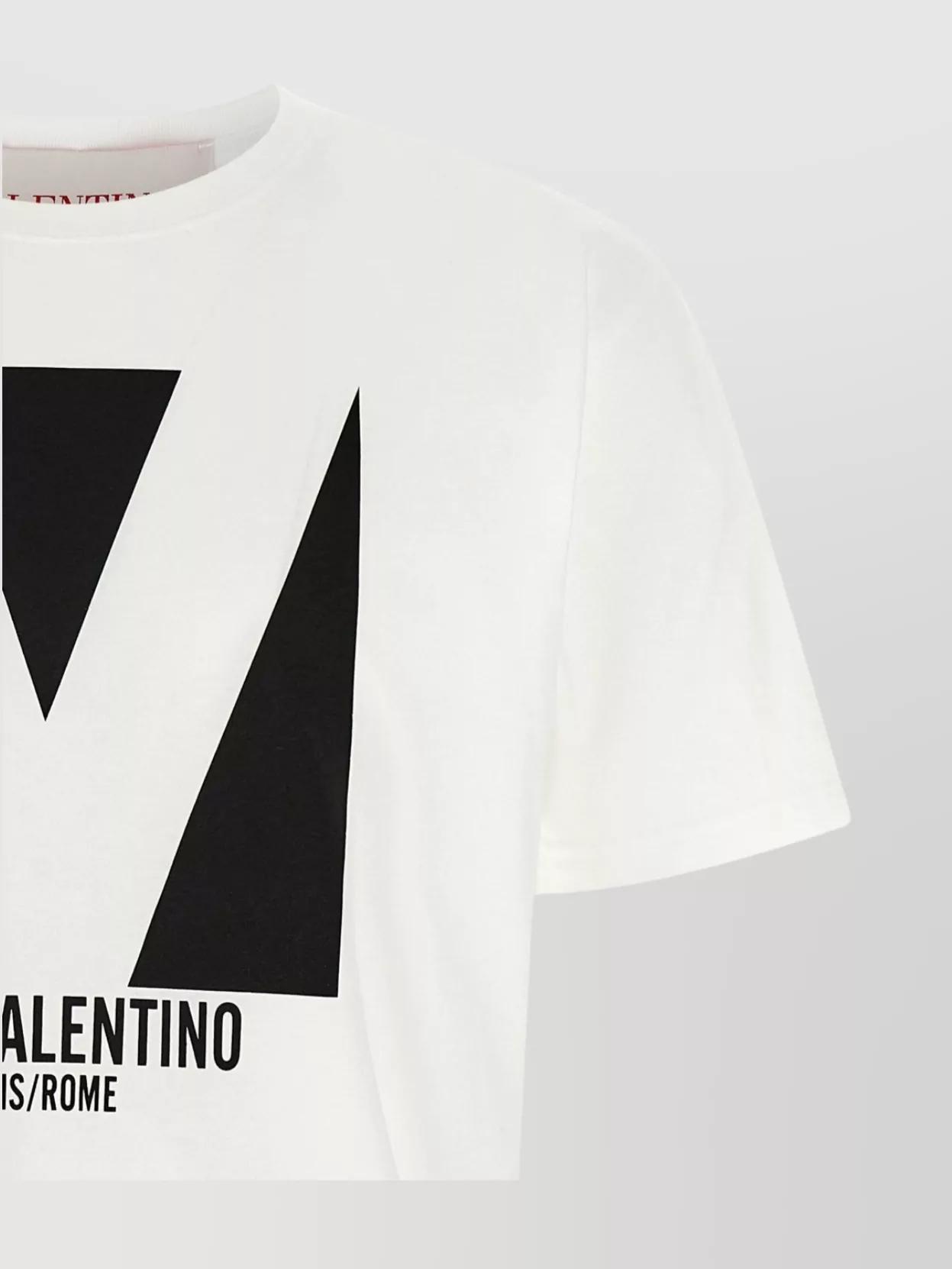 VALENTINO Mens Avorio Logo-print Crew-neck Cotton-jersey T-shirt Product Image
