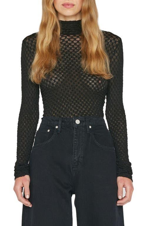 Stretch Mesh Lace Turtleneck Product Image