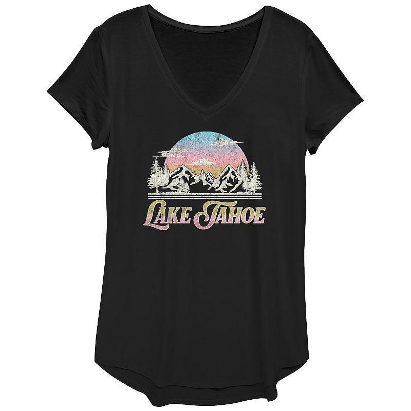 Women's Lake Tahoe Forest Landscape Graphic Tee, Girl's, Size: Large, Black Product Image