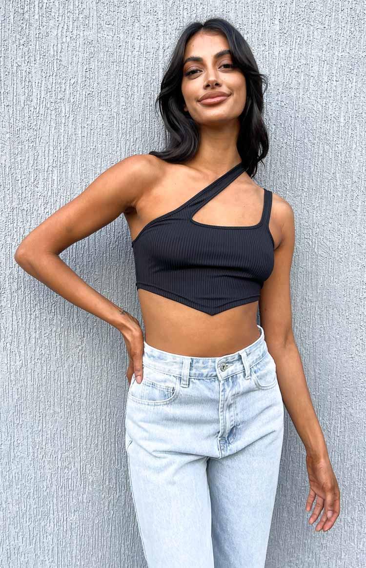 Florence Black One Shoulder Top Product Image