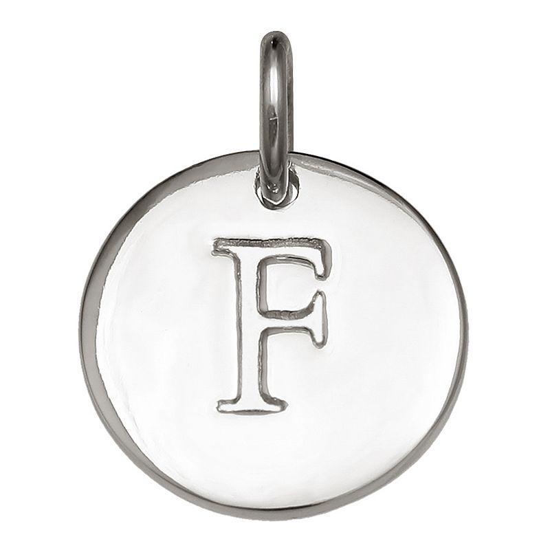 PRIMROSE Sterling Silver Letter Disc Charm, Womens, Sterling Silver N Product Image