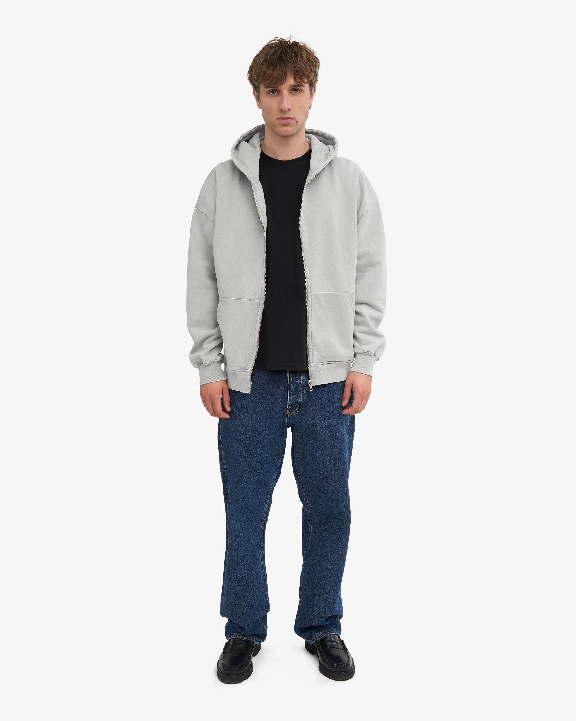 Organic Oversized Zip Hood - Faded Grey Product Image