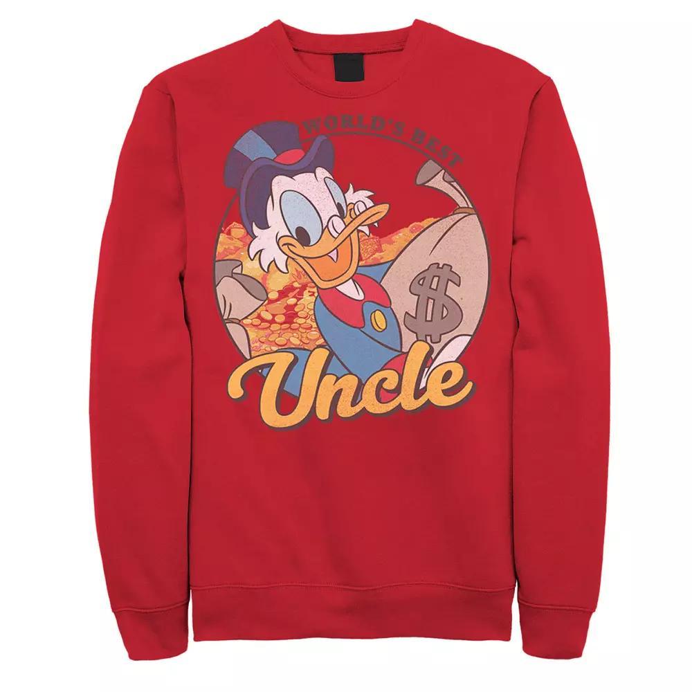 Men's DuckTales Scrooge McDuck World's Best Uncle Sweater, Size: Small, Red Product Image