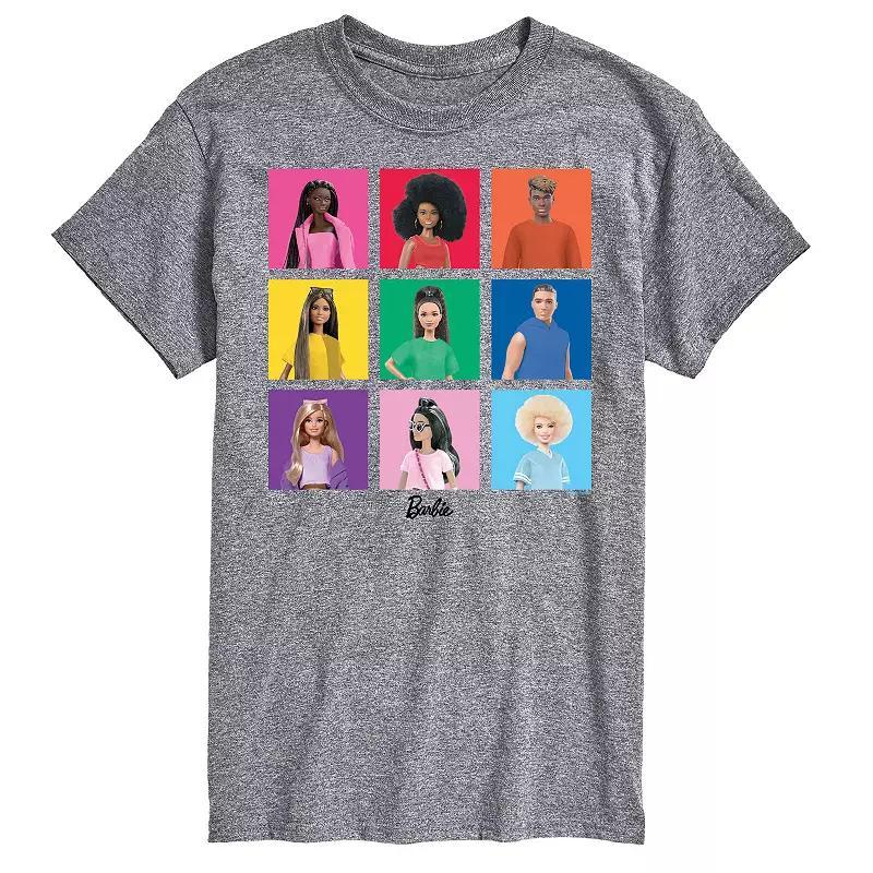 Men's Barbie Pride Squares Graphic Tee, Size: Medium, Gray Product Image