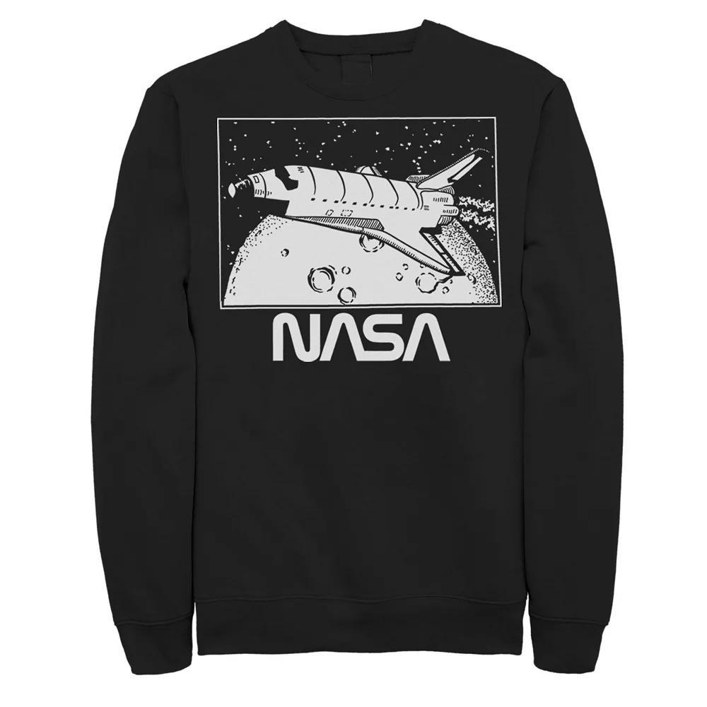 Men's NASA Shuttle Over The Moon Logo Poster Sweatshirt, Size: XXL, Black Product Image