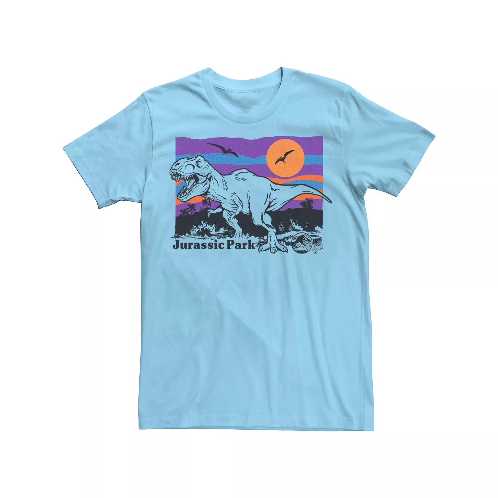 Men's Jurassic Park Adventure Island Vintage Poster Tee, Size: Medium, Light Blue Product Image