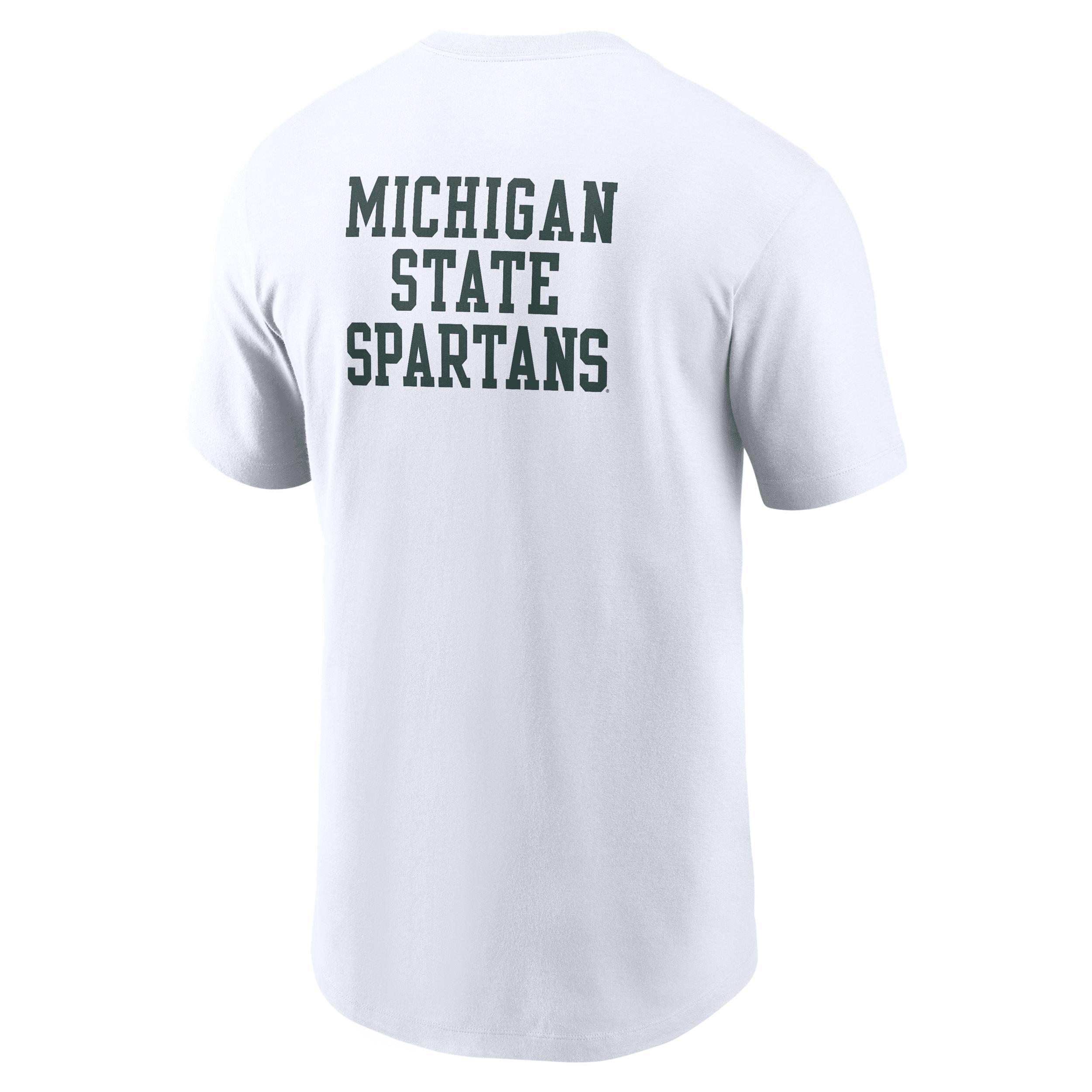 Michigan State 2-Hit Stacked Nike Mens College T-Shirt | N19910AMST-H2C Product Image