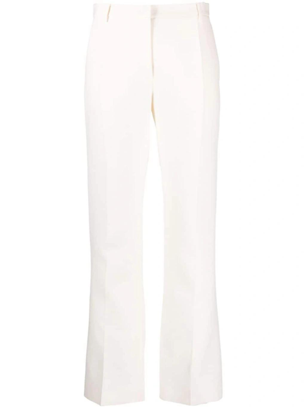 VALENTINO High-waisted Straight-leg Trousers In White Product Image