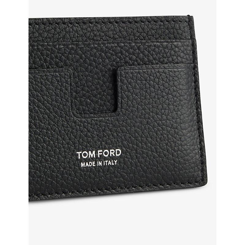 TOM FORD Mens Black Money-clip Leather Card Holder Product Image