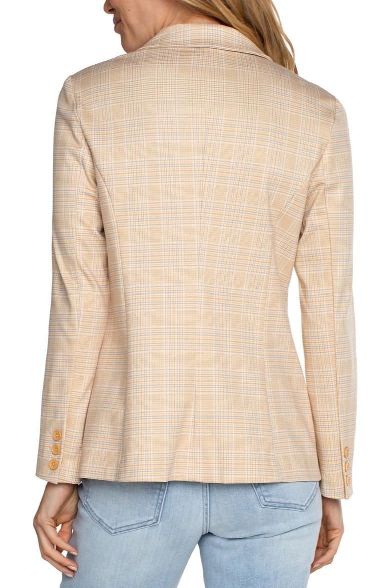 Fitted Blazer-Flaxed Gold Glen Plaid Product Image