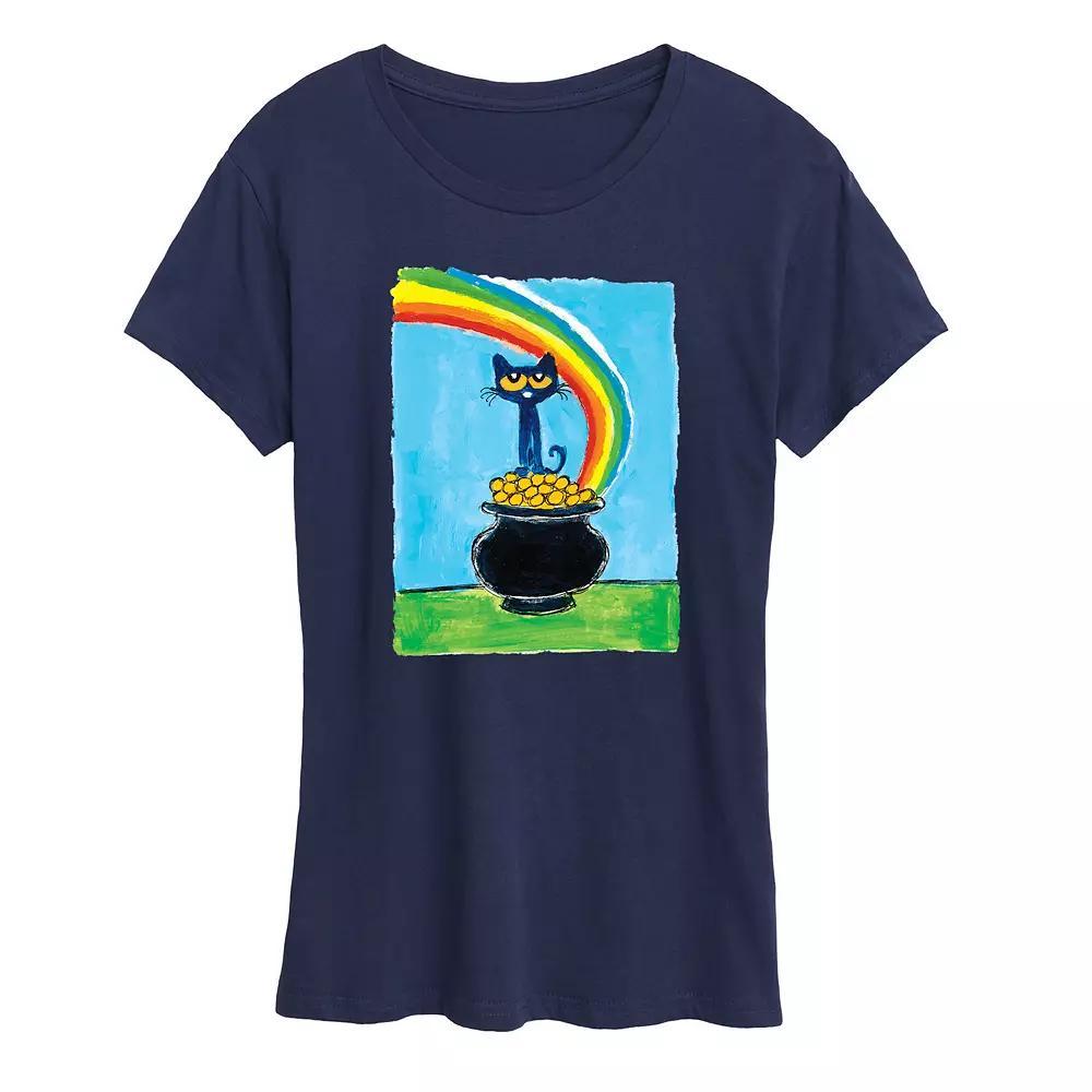 Women's Pete The Cat Rainbow Pot Of Gold Graphic Tee, Size: XXL, Heather Grey Gray Product Image