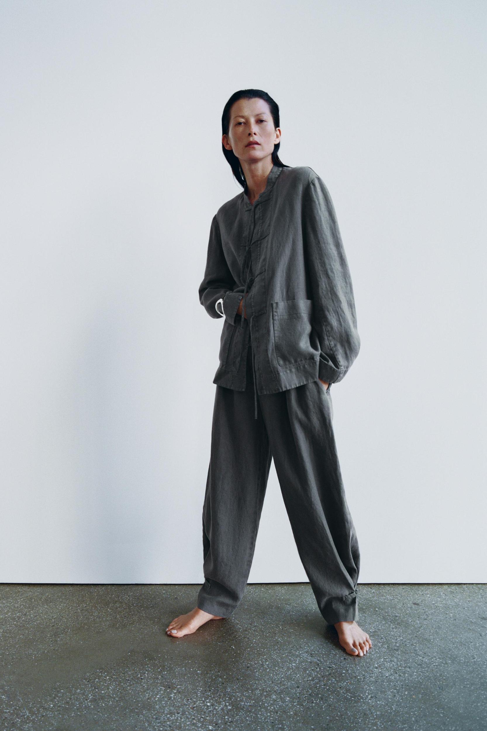 ZW COLLECTION PLEATED LINEN PANTS Product Image
