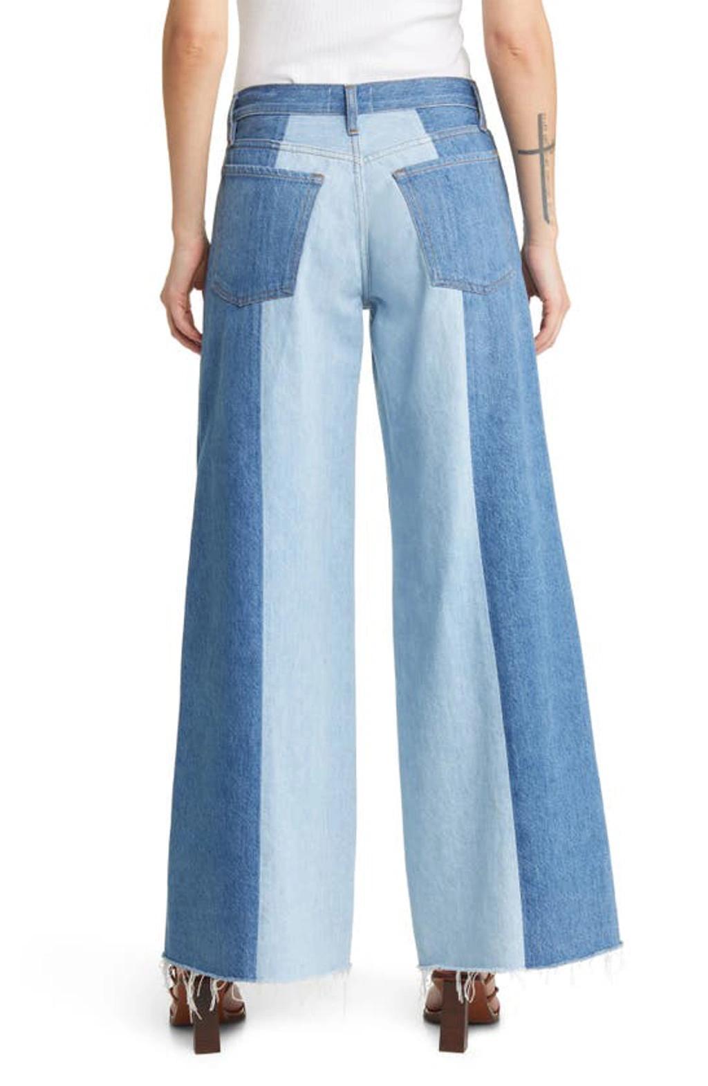 FRAME Front Slit Raw Hem Wide Leg Jeans In Split Personality Product Image