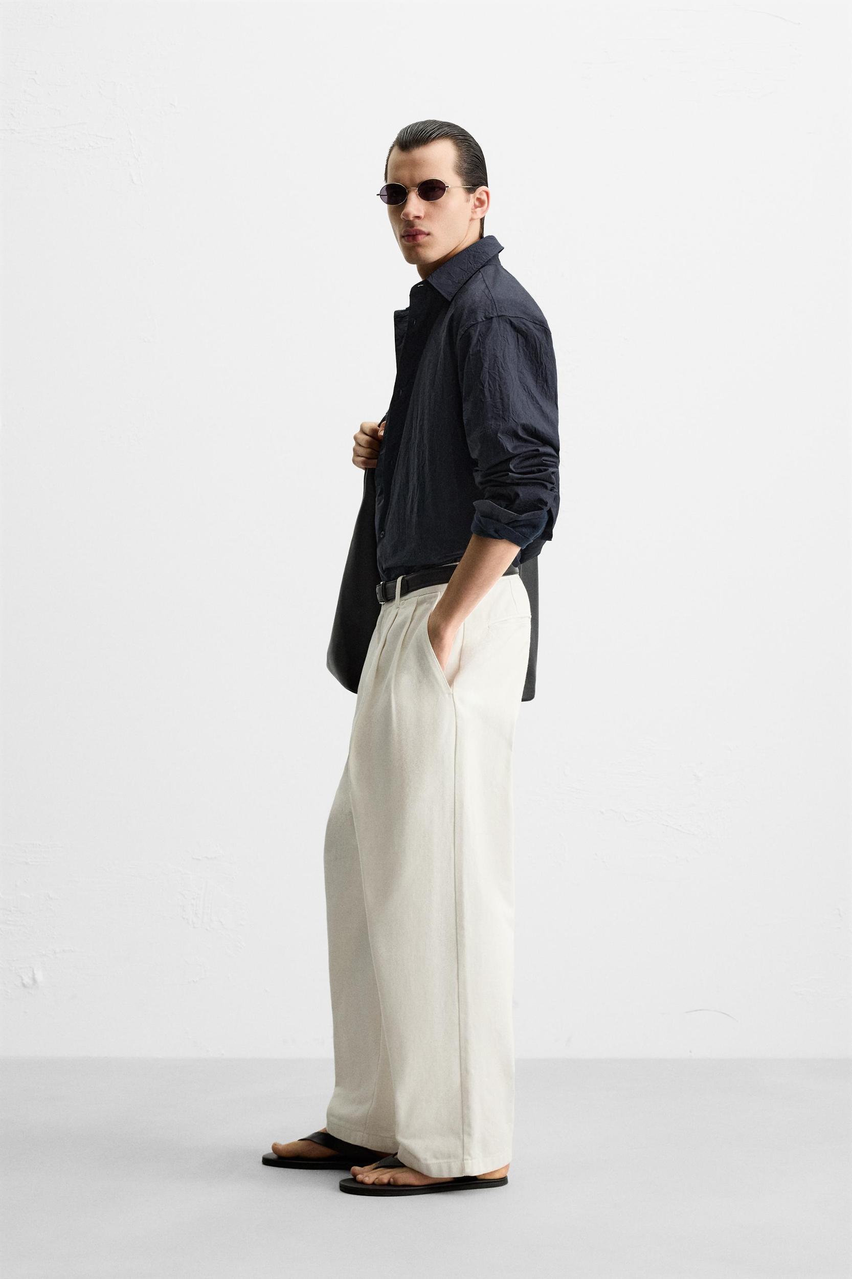 CRINKLED EFFECT COTTON SHIRT Product Image