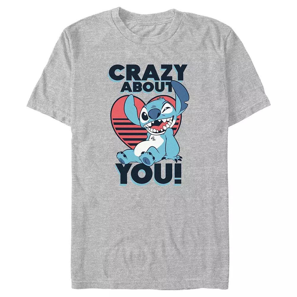 Disney's Lilo & Stitch Crazy About You Stitch Big & Tall Graphic Tee, Men's, Size: 3XL Tall, Athletic Grey Product Image