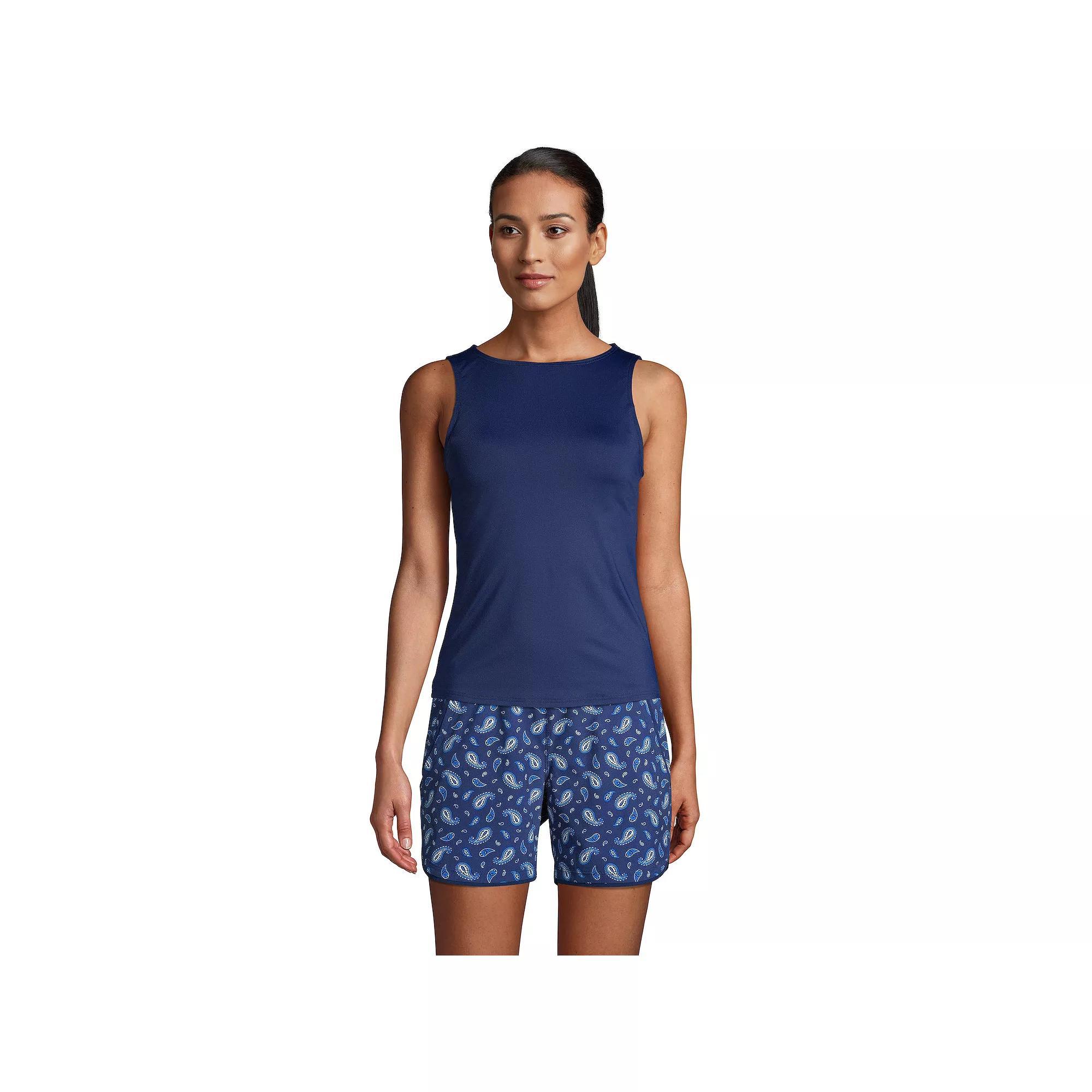Women's Lands' End D-Cup UPF 50 High Neck Tankini Swimsuit Top,  Product Image