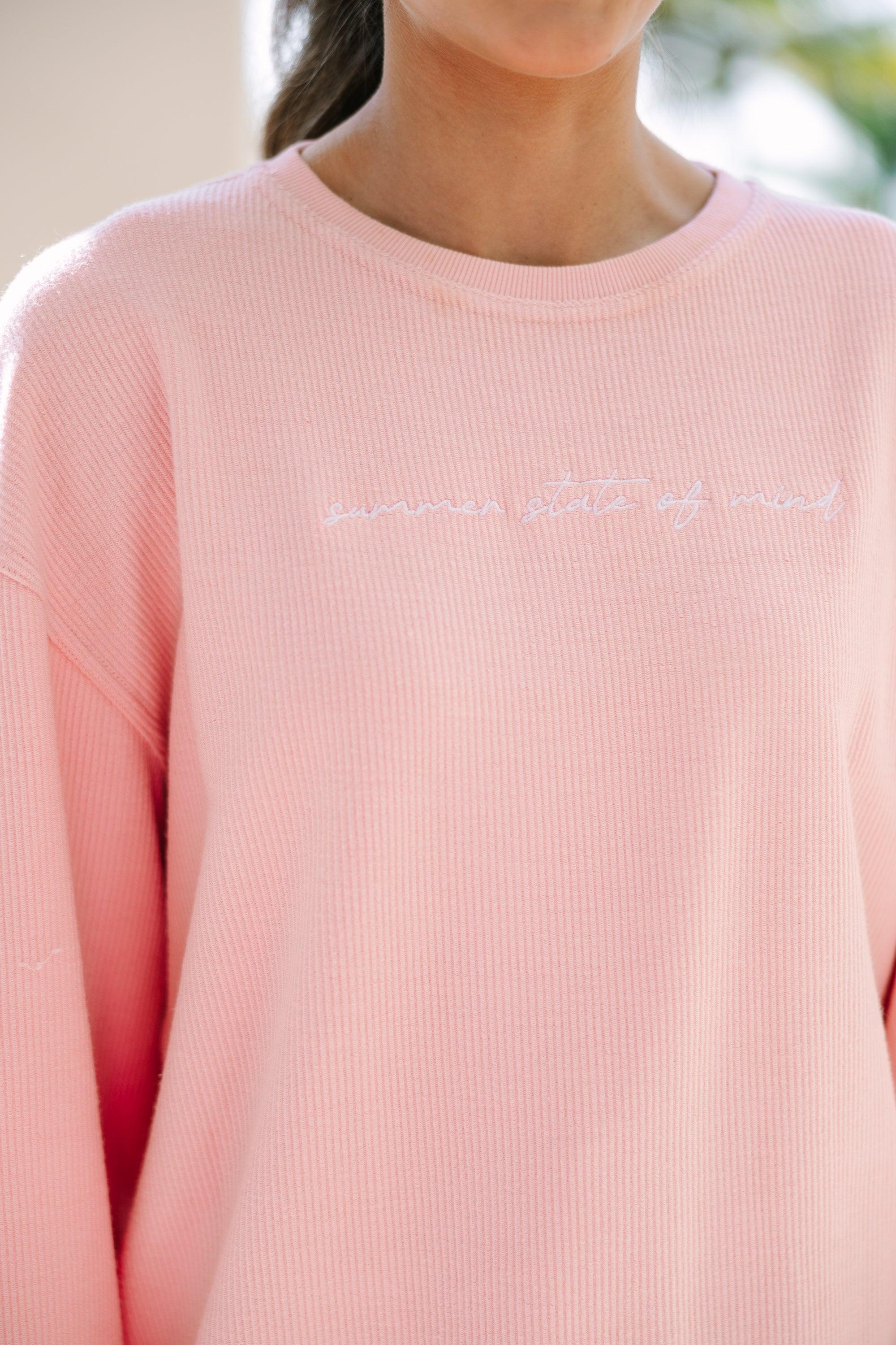 Summer State of Mind Blush Embroidered Sweatshirt Female Product Image