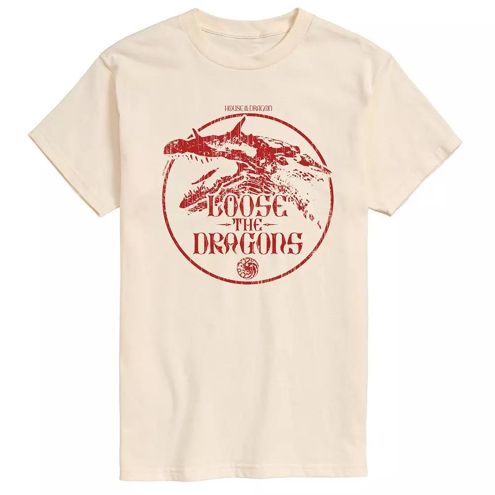 Men's House Of The Dragon Loose The Dragon Graphic Tee, Size: XL, Ivory Product Image