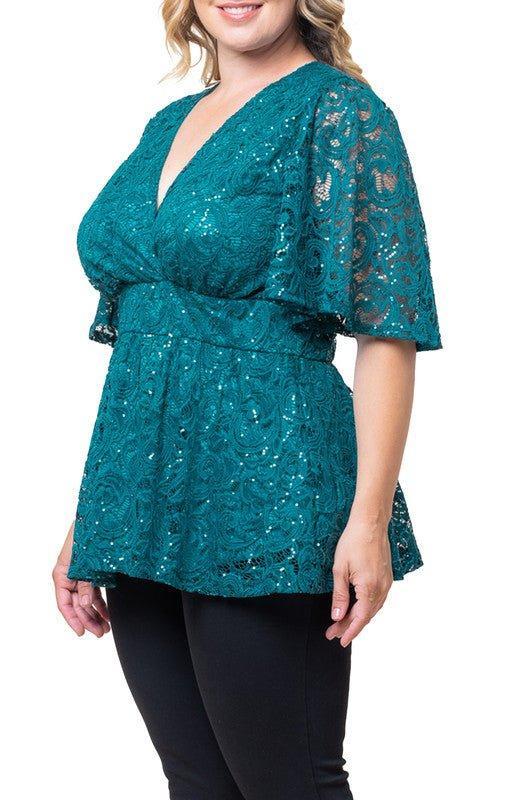 Stardust Sequin Lace Top - Plus Product Image