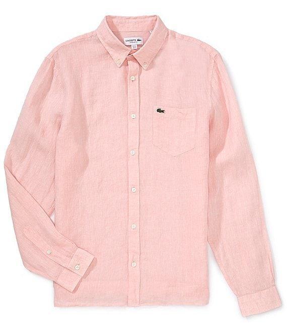 Lacoste Linen Long Sleeve Woven Shirt Product Image