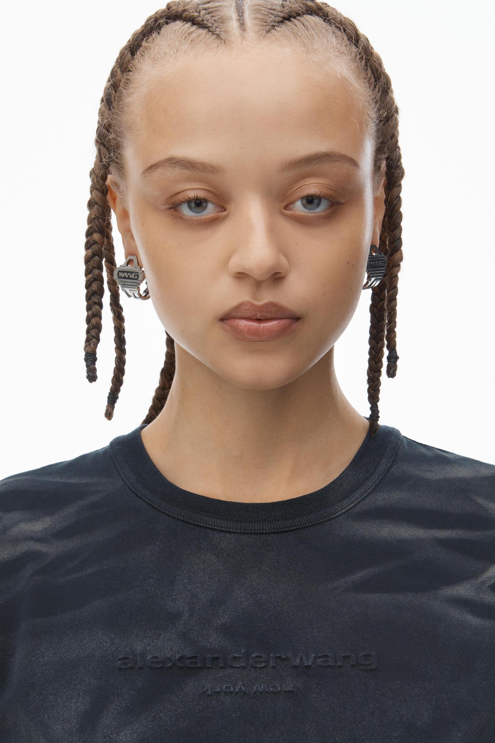 Distressed Logo Shrunken Tee In Cotton Jersey Product Image