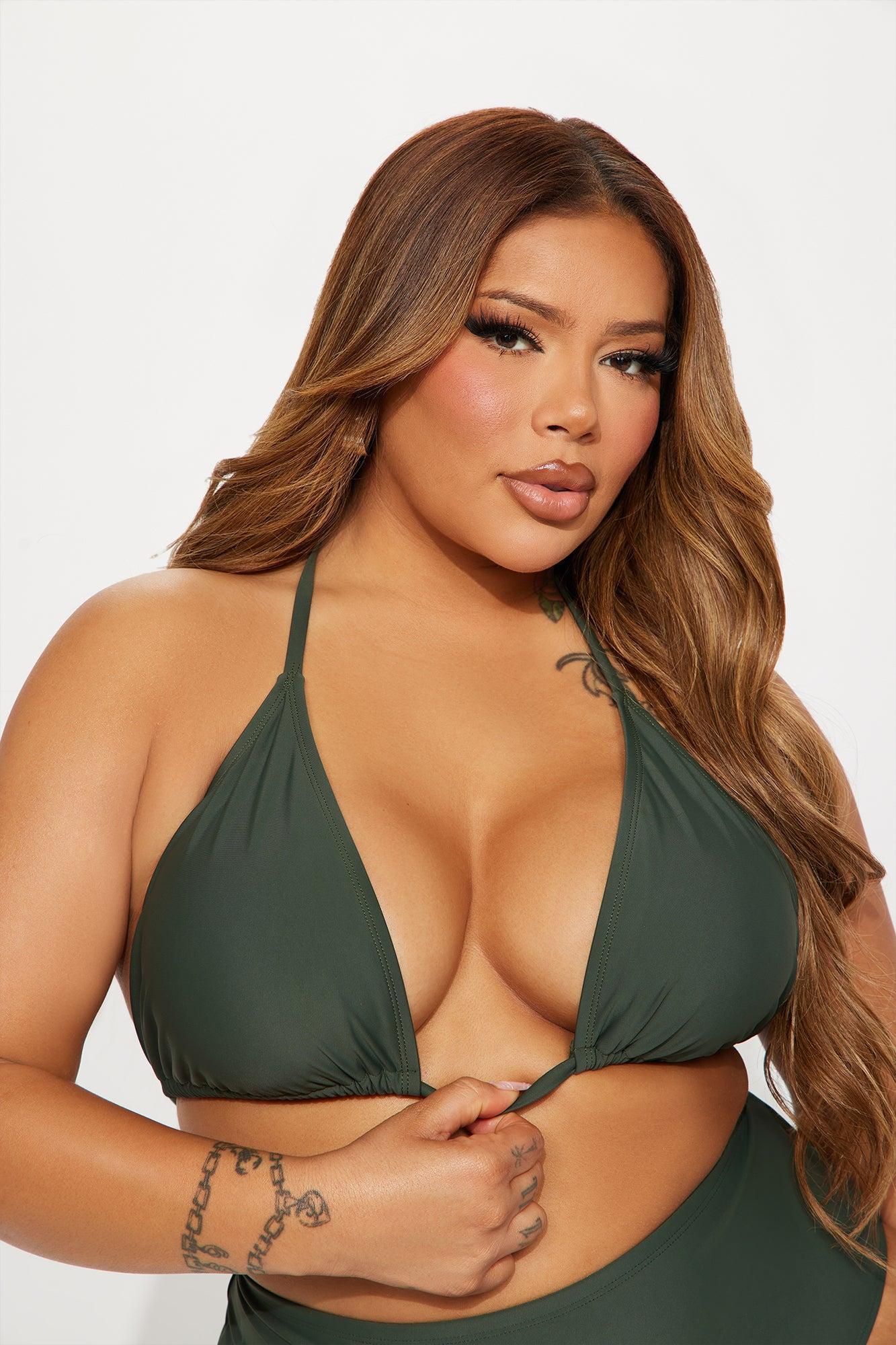Maui Mix And Match Triangle Bikini Top - Olive Product Image
