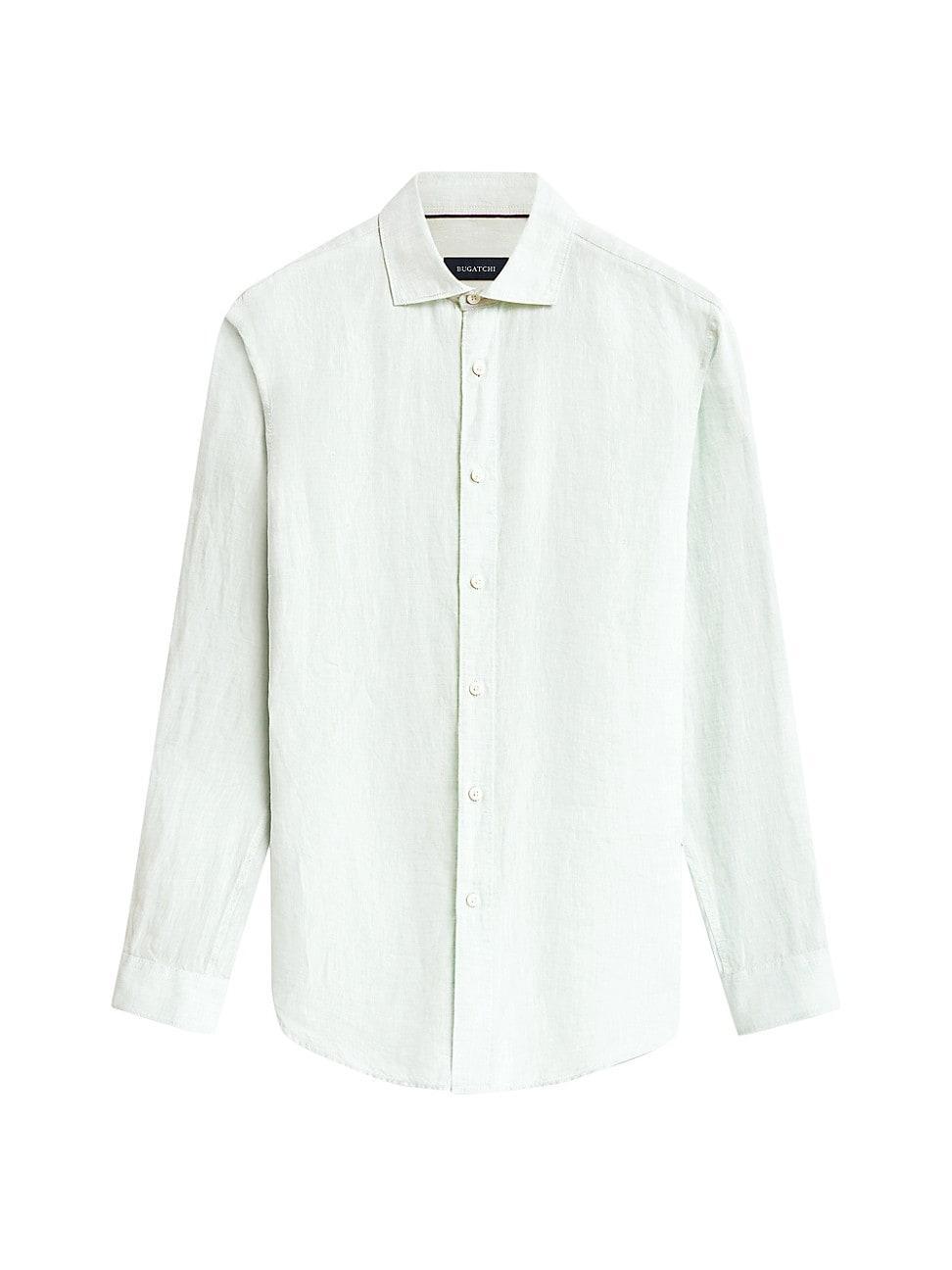 Mens Linen Long-Sleeve Button-Up Shirt Product Image