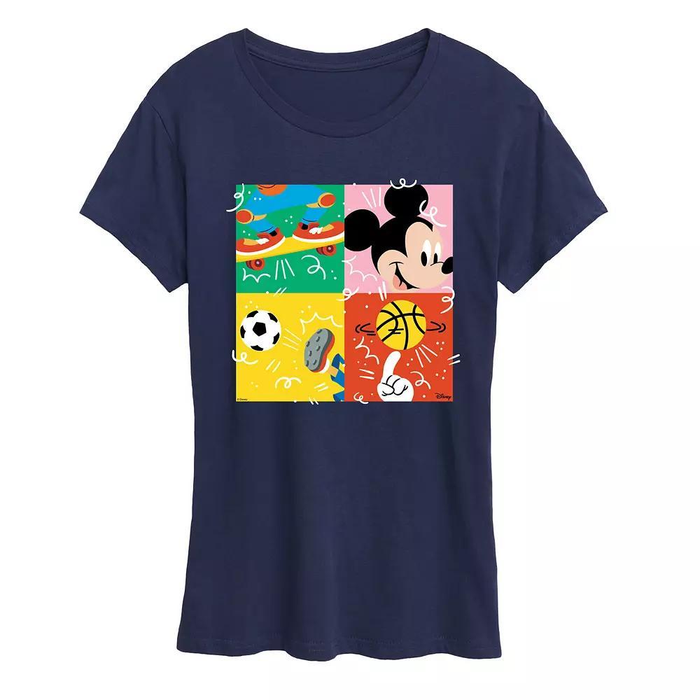 Disney's Mickey Mouse Women's Sports Grid Graphic Tee, Size: XXL, Blue Product Image