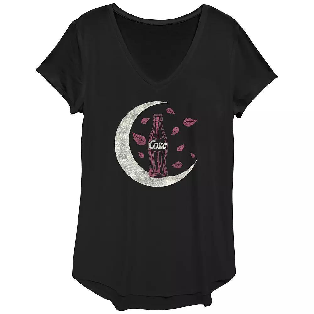 Juniors' Coca-Cola Bottle Autumn Style V-Neck Graphic Tee, Women's,  Product Image