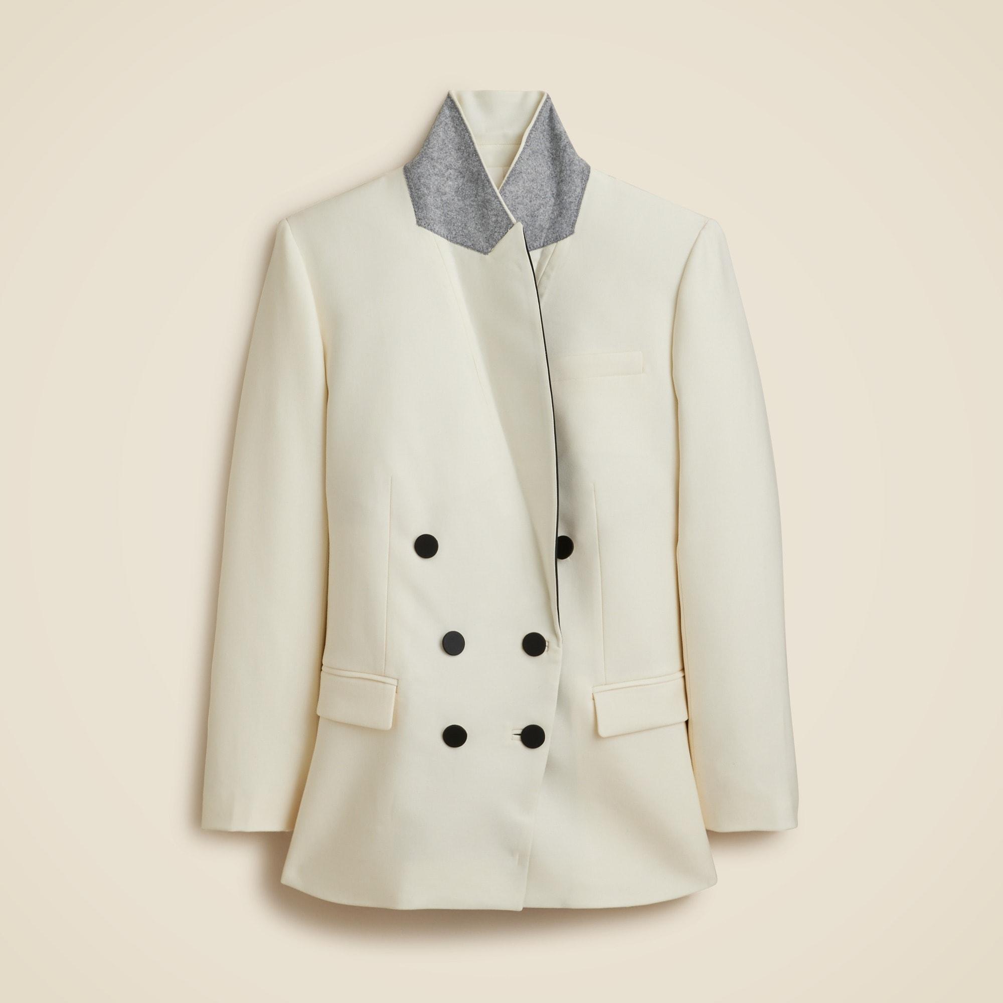 Collection relaxed double-breasted blazer in Italian tuxedo wool Product Image