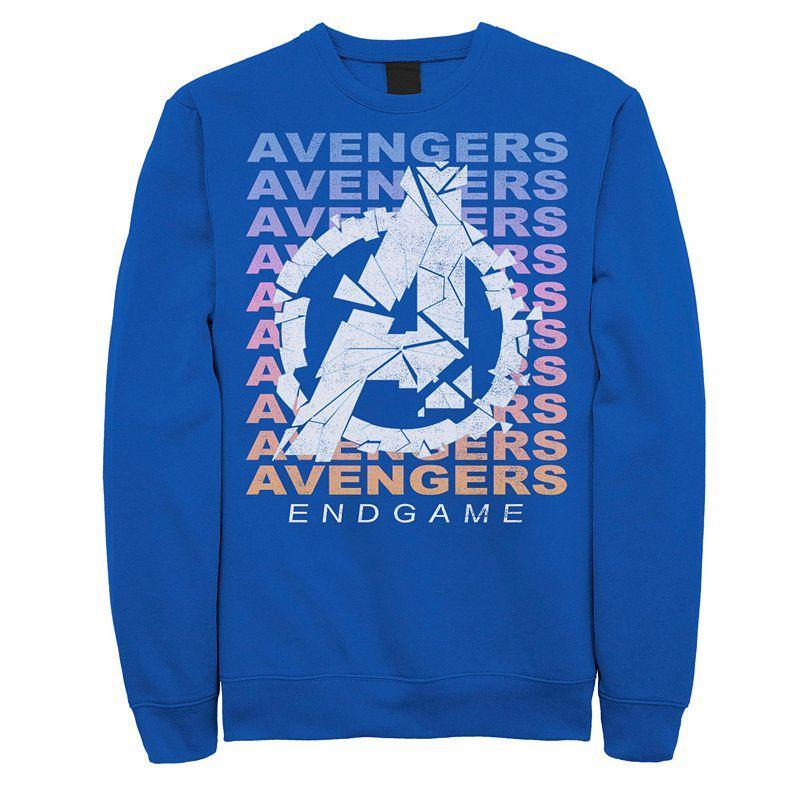 Men's Marvel Avengers: Endgame Gradient Logo Shatter Sweatshirt, Size: Small, Royal Product Image