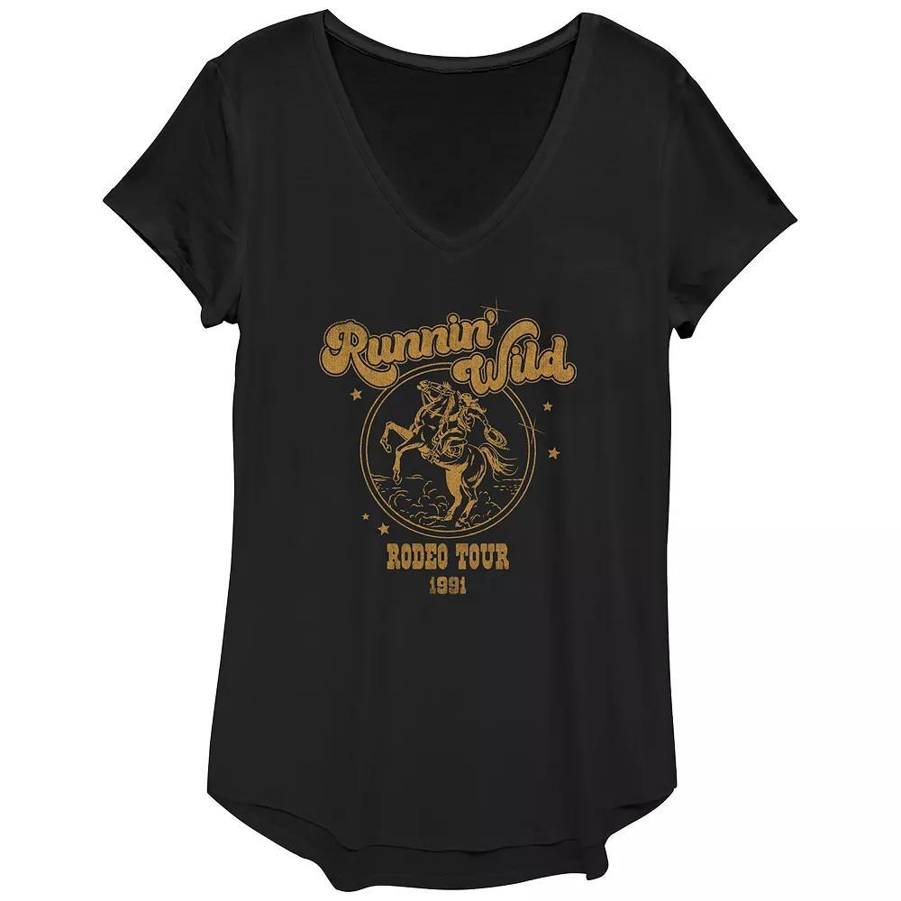 Women's Rodeo Tour Runnin' Wild Graphic Tee, Girl's, Size: XL, Black Product Image