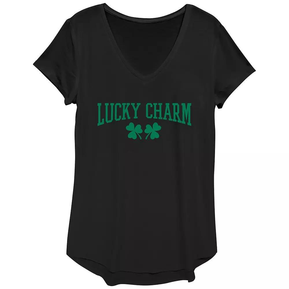 Women's Lucky Charm V-Neck Graphic Tee, Girl's,  Product Image