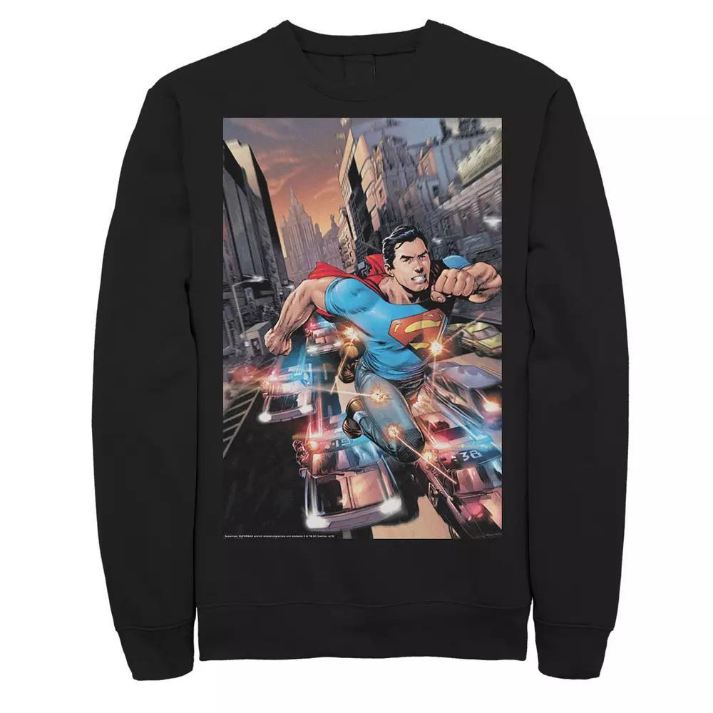 Men's DC Comics Superman Flashing Lights Poster Sweatshirt,  Product Image