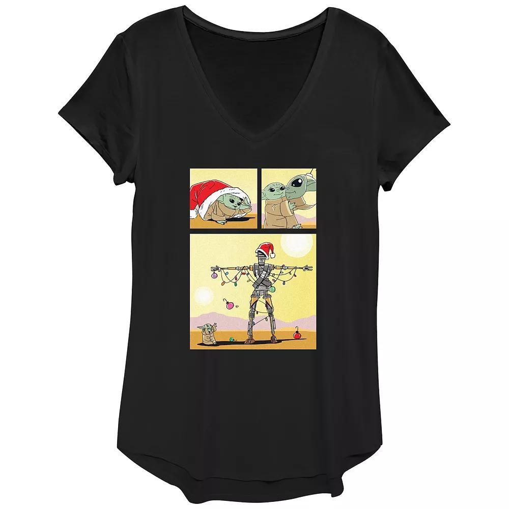 Women's Star Wars The Mandalorian The Child Christmas Robot Graphic Tee,  Product Image