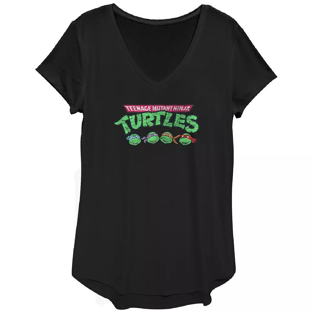 Women's Nickelodeon Teenage Mutant Ninja Turtles Heads Graphic Tee, Girl's,  Product Image