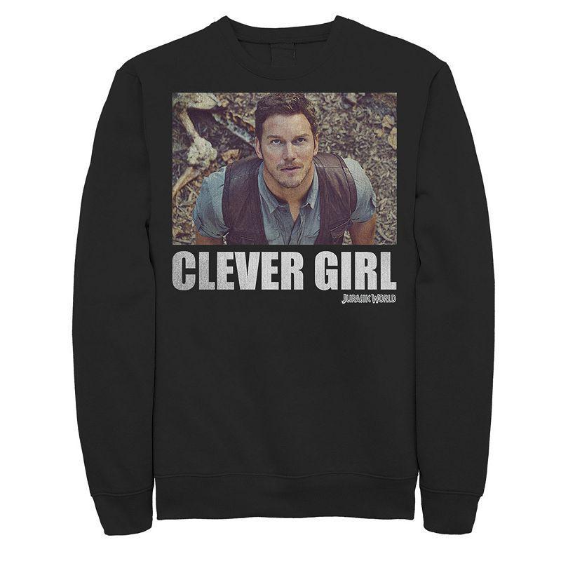 Men's Jurassic World Clever Girl Owen Movie Still Pullover Sweatshirt, Size: Medium, Blue Product Image