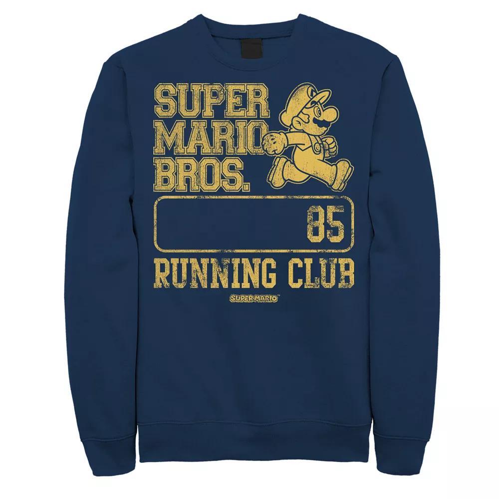 Men's Super Mario Bros Running Club Fleece, Size: 4XL Tall, Blue Product Image
