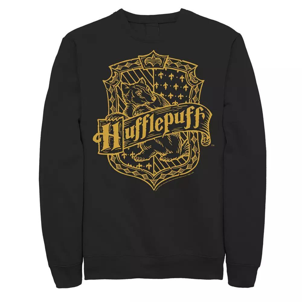 Men's Harry Potter Hufflepuff Dark Detailed Crest Sweatshirt, Size: XXL, Black Product Image