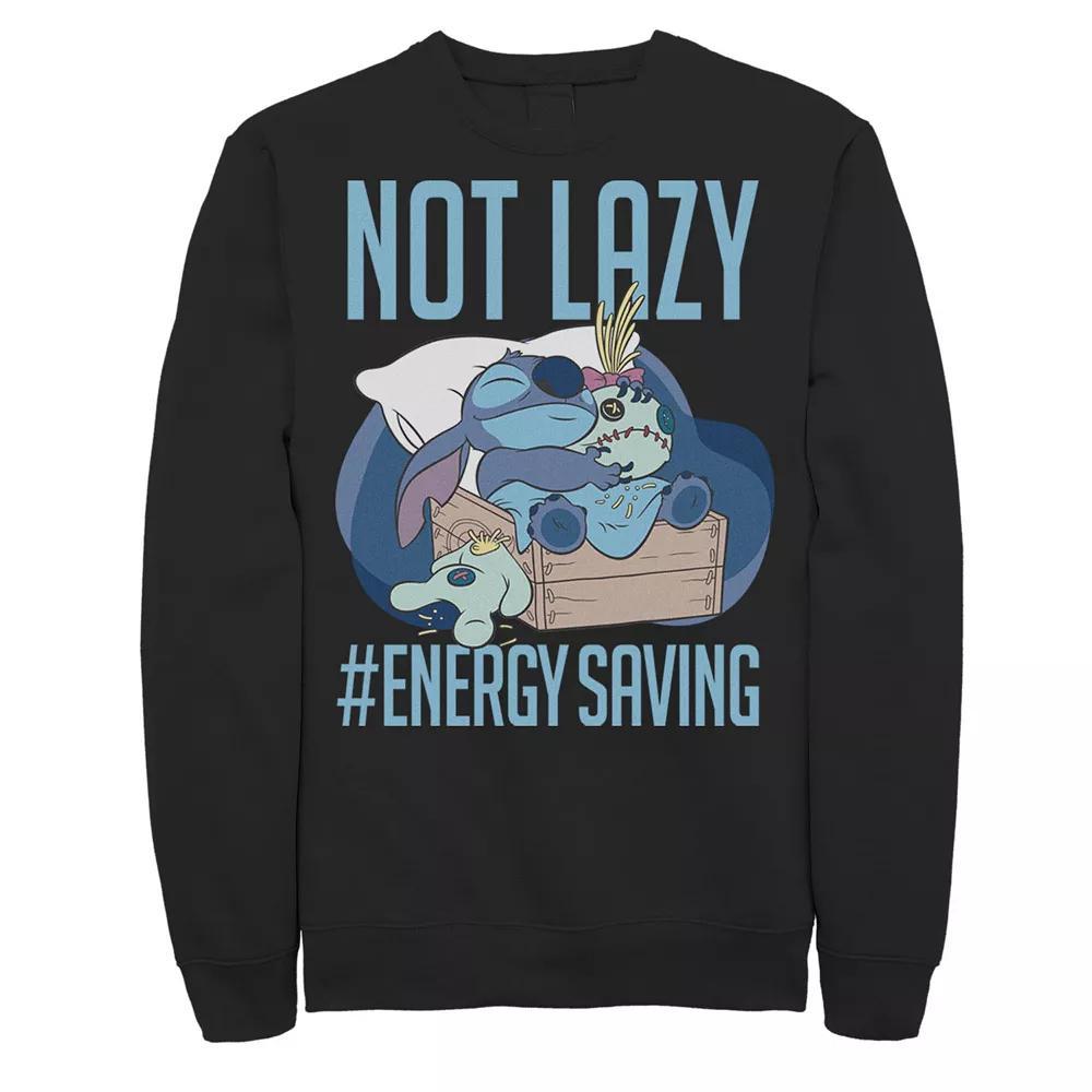 Disney's Lilo & Stitch Men's Not Lazy Energy Saving Portrait Sweatshirt,  Product Image