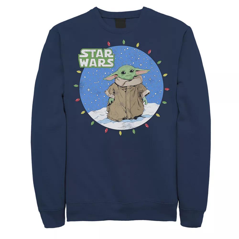 Men's Star Wars The Mandalorian The Child Christmas Lights Sweatshirt,  Product Image