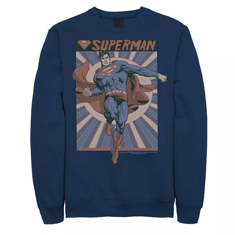 Men's DC Comics Superman Posed Pop Art Poster Sweatshirt, Size: 3XL, Ath Hthr Product Image