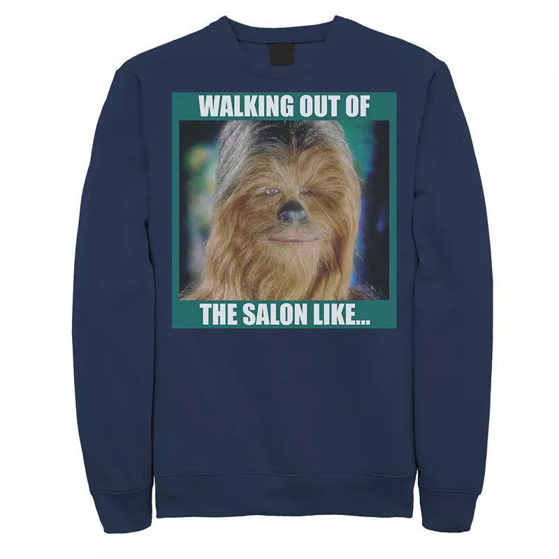 Men's Star Wars Chewbacca Walking Out Of The Salon Like Sweatshirt, Size: XXL, Blue Product Image