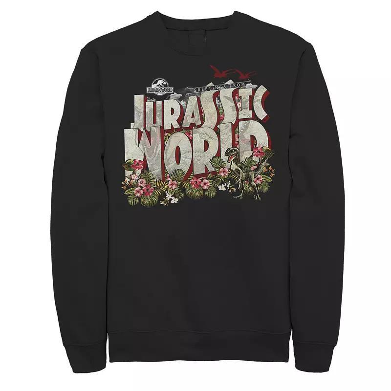 Mens Jurassic World Tropical Raptor Postcard Sweatshirt Product Image