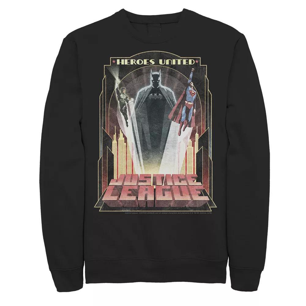 Men's DC Comics Justice League Heroes United City Poster Sweatshirt,  Product Image